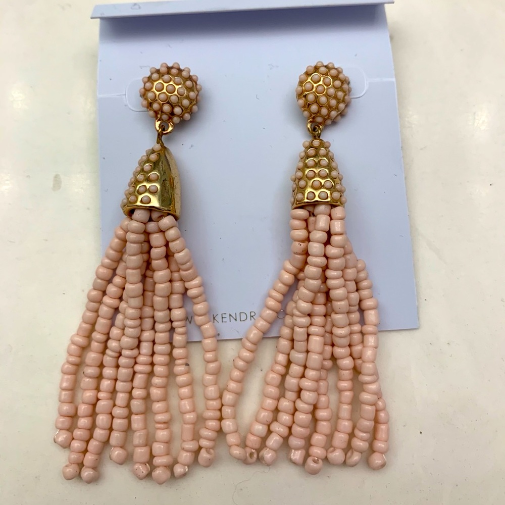 Light pink tassel earrings